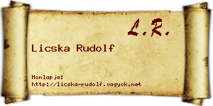 Licska Rudolf névjegykártya